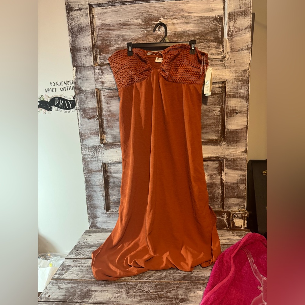 🆕 No Boundaries Terracotta Crochet Dress Sleeveless